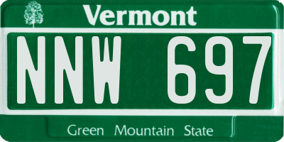 VT license plate NNW697