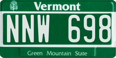 VT license plate NNW698