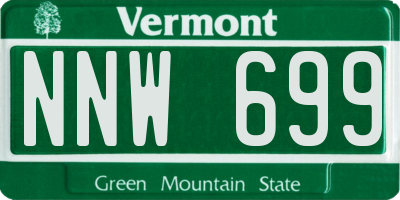VT license plate NNW699