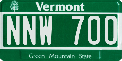 VT license plate NNW700
