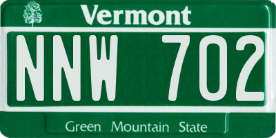 VT license plate NNW702