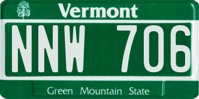 VT license plate NNW706