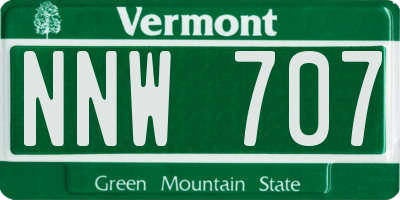 VT license plate NNW707