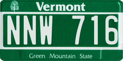VT license plate NNW716