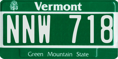 VT license plate NNW718