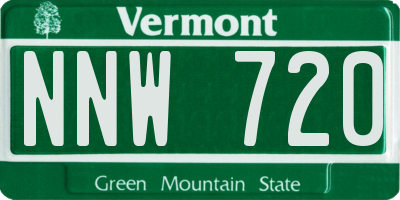 VT license plate NNW720