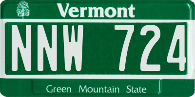 VT license plate NNW724