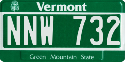 VT license plate NNW732