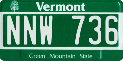 VT license plate NNW736