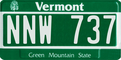 VT license plate NNW737