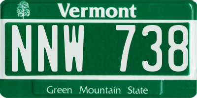 VT license plate NNW738