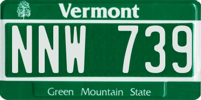 VT license plate NNW739