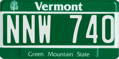 VT license plate NNW740