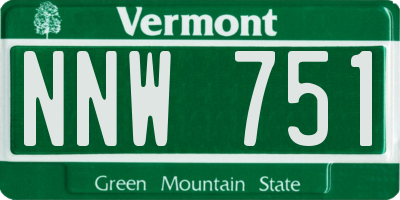 VT license plate NNW751
