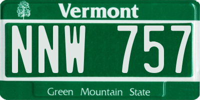 VT license plate NNW757