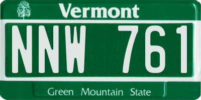 VT license plate NNW761