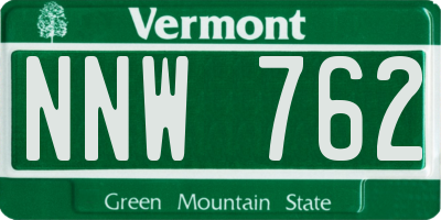 VT license plate NNW762