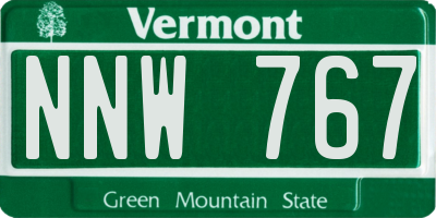 VT license plate NNW767
