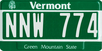VT license plate NNW774
