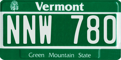 VT license plate NNW780