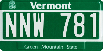 VT license plate NNW781