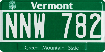 VT license plate NNW782
