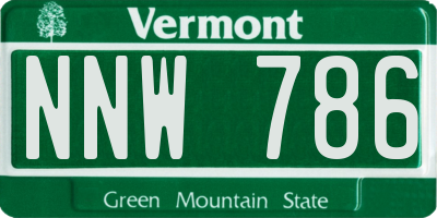 VT license plate NNW786