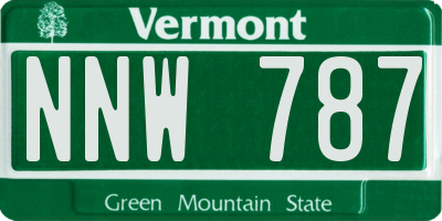 VT license plate NNW787