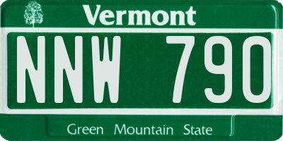 VT license plate NNW790