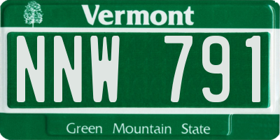 VT license plate NNW791