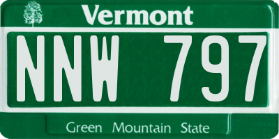VT license plate NNW797