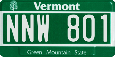 VT license plate NNW801