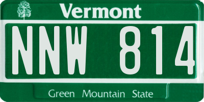 VT license plate NNW814