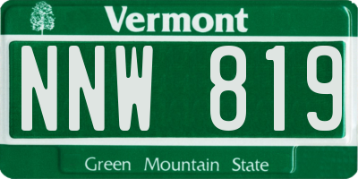 VT license plate NNW819