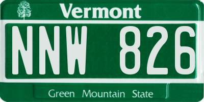 VT license plate NNW826