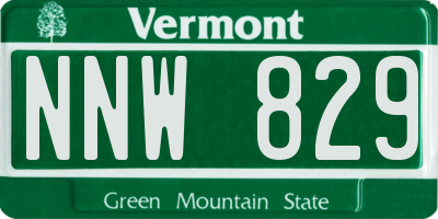 VT license plate NNW829