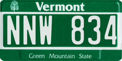 VT license plate NNW834