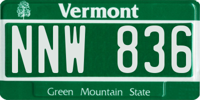 VT license plate NNW836