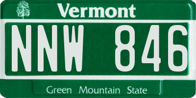 VT license plate NNW846