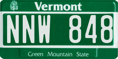VT license plate NNW848