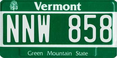 VT license plate NNW858