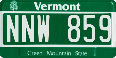 VT license plate NNW859