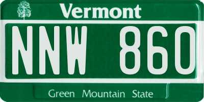 VT license plate NNW860