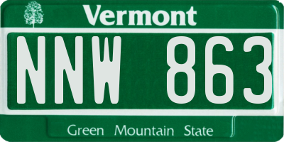 VT license plate NNW863