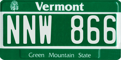 VT license plate NNW866