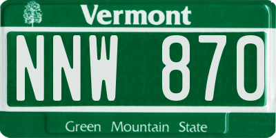 VT license plate NNW870