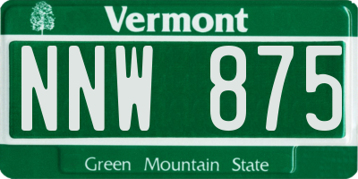 VT license plate NNW875