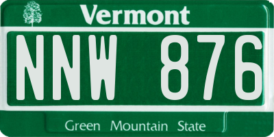 VT license plate NNW876
