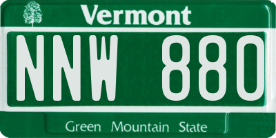 VT license plate NNW880