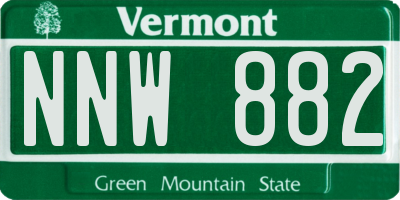 VT license plate NNW882